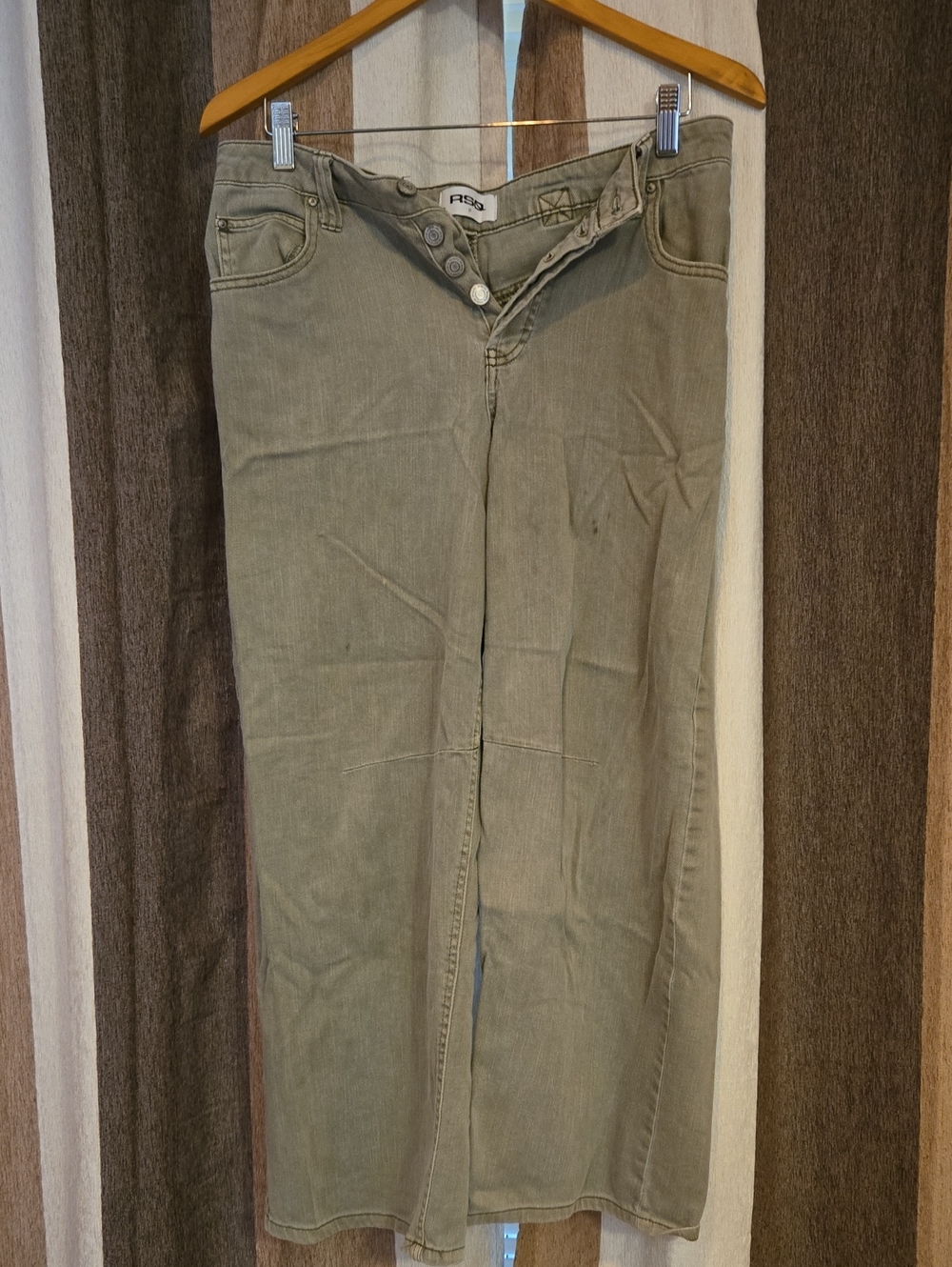 RSQ Men's Olive Green Corduroy Straight-Leg Pants